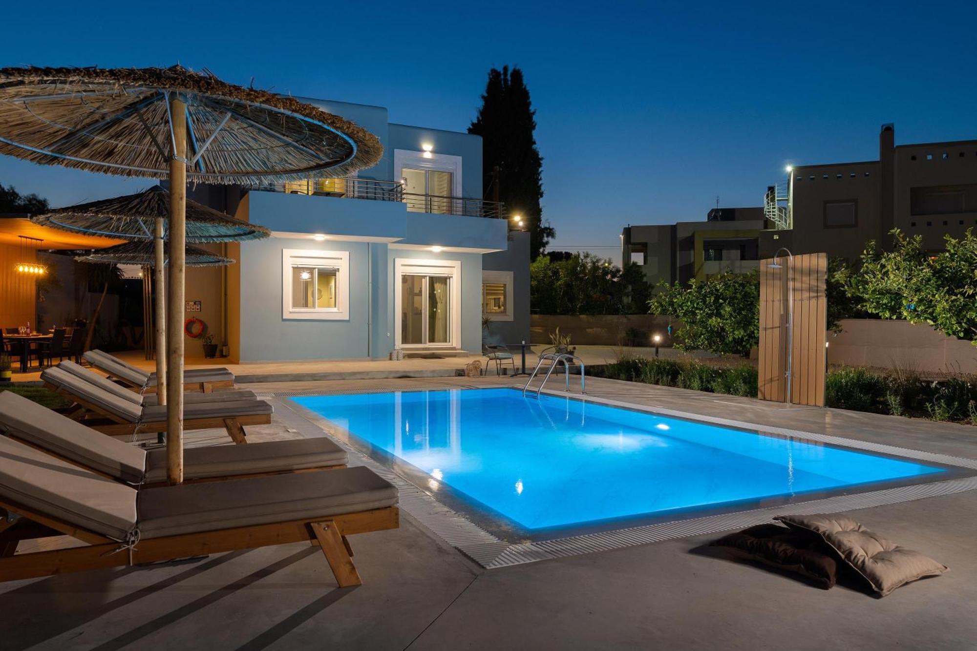 Ethria Pool Villa With Heated Jacuzzi Afantou Eksteriør bilde